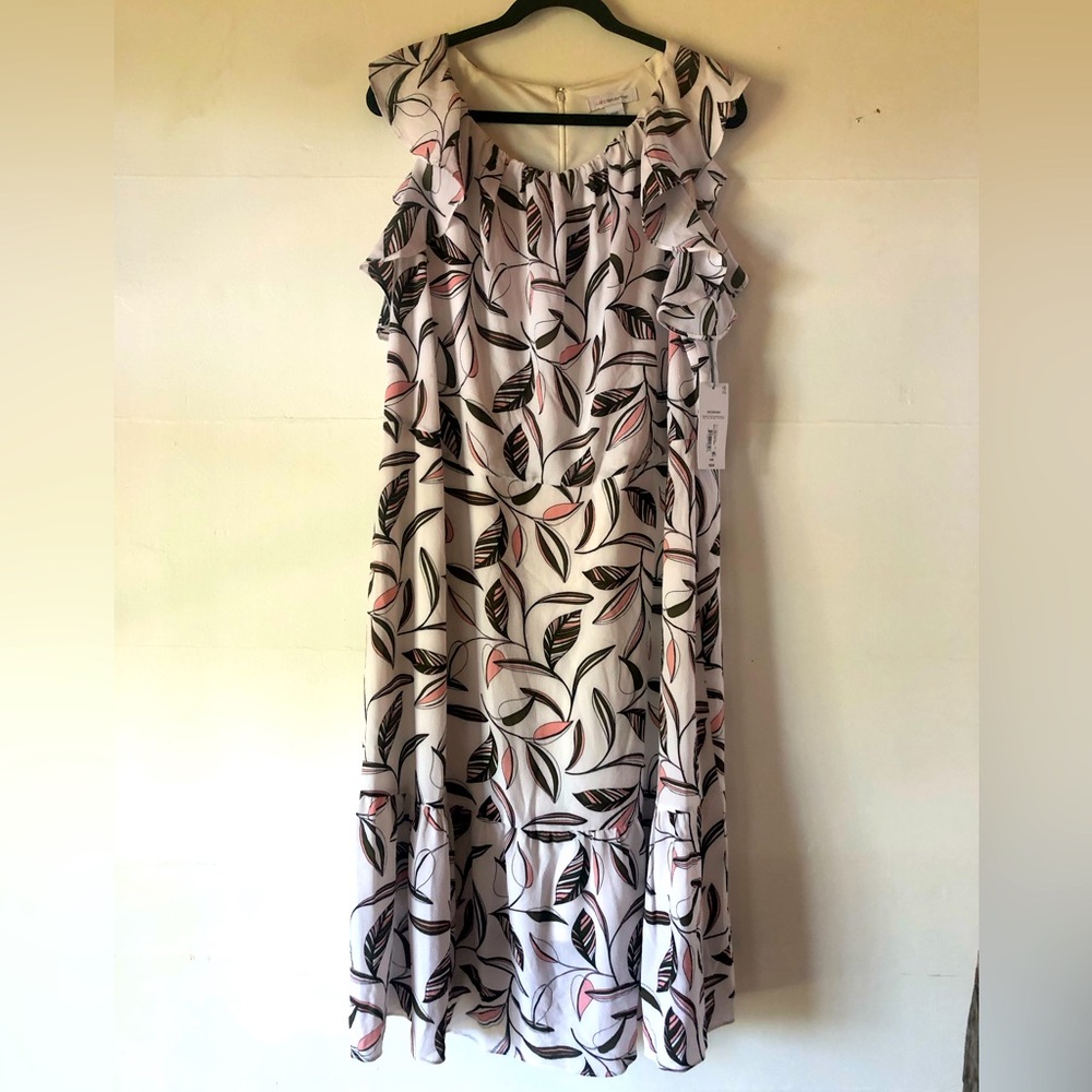 Liz Claiborne 18W Floral Midi Sundress Party Beach Summer Career